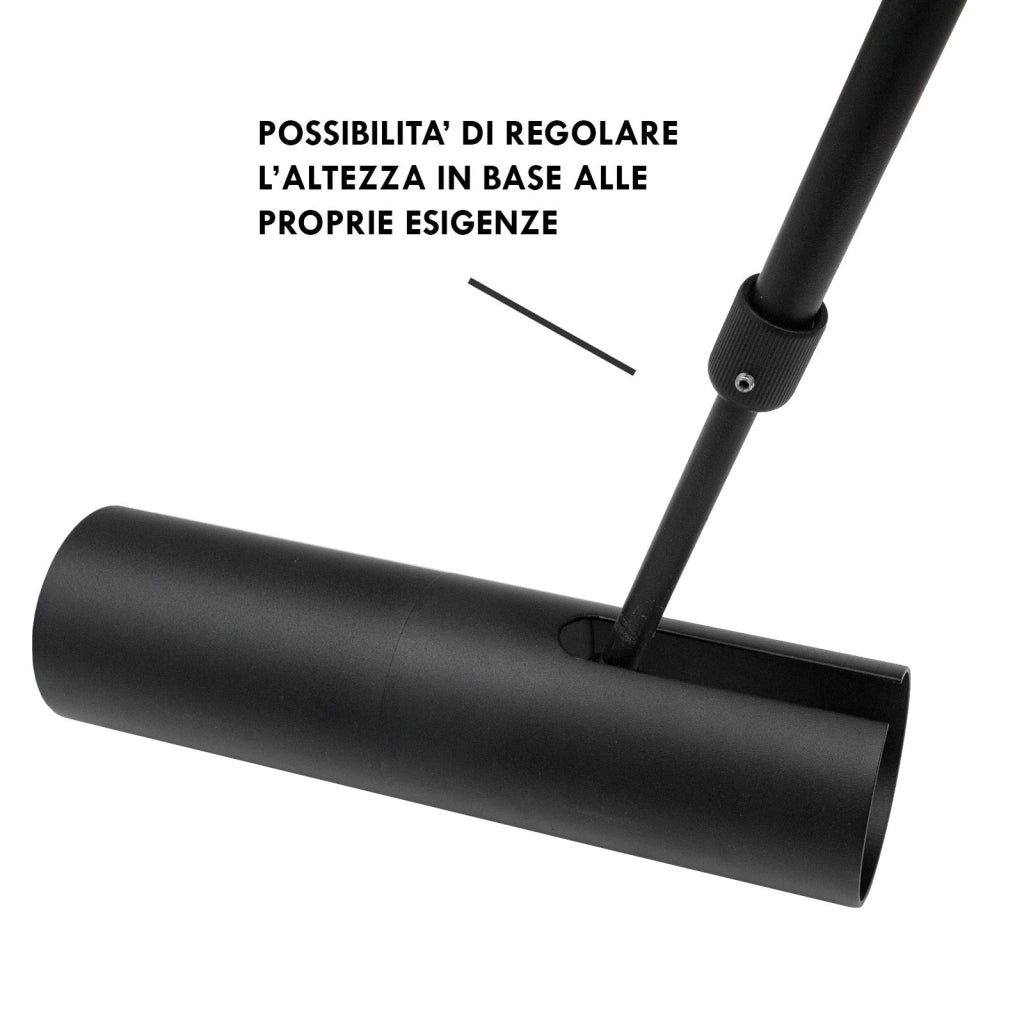Faretto orientabile lampada sospensione moderna LED GU10 pendente telescopico luci tavolo bar vetrina sala espositiva 230V NERO