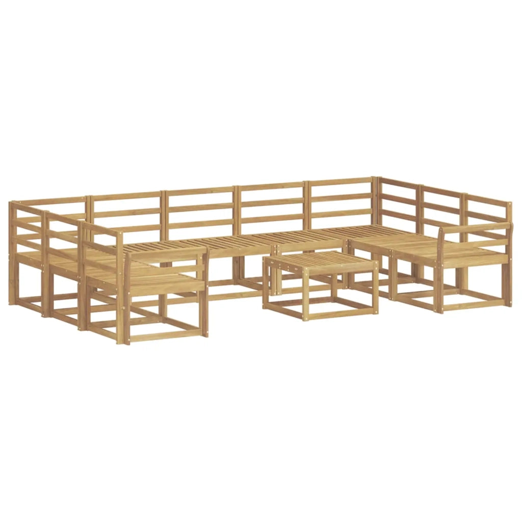 Set di divani da esterno 10 pcs Bianco Legno di Acacia Massello 3388253