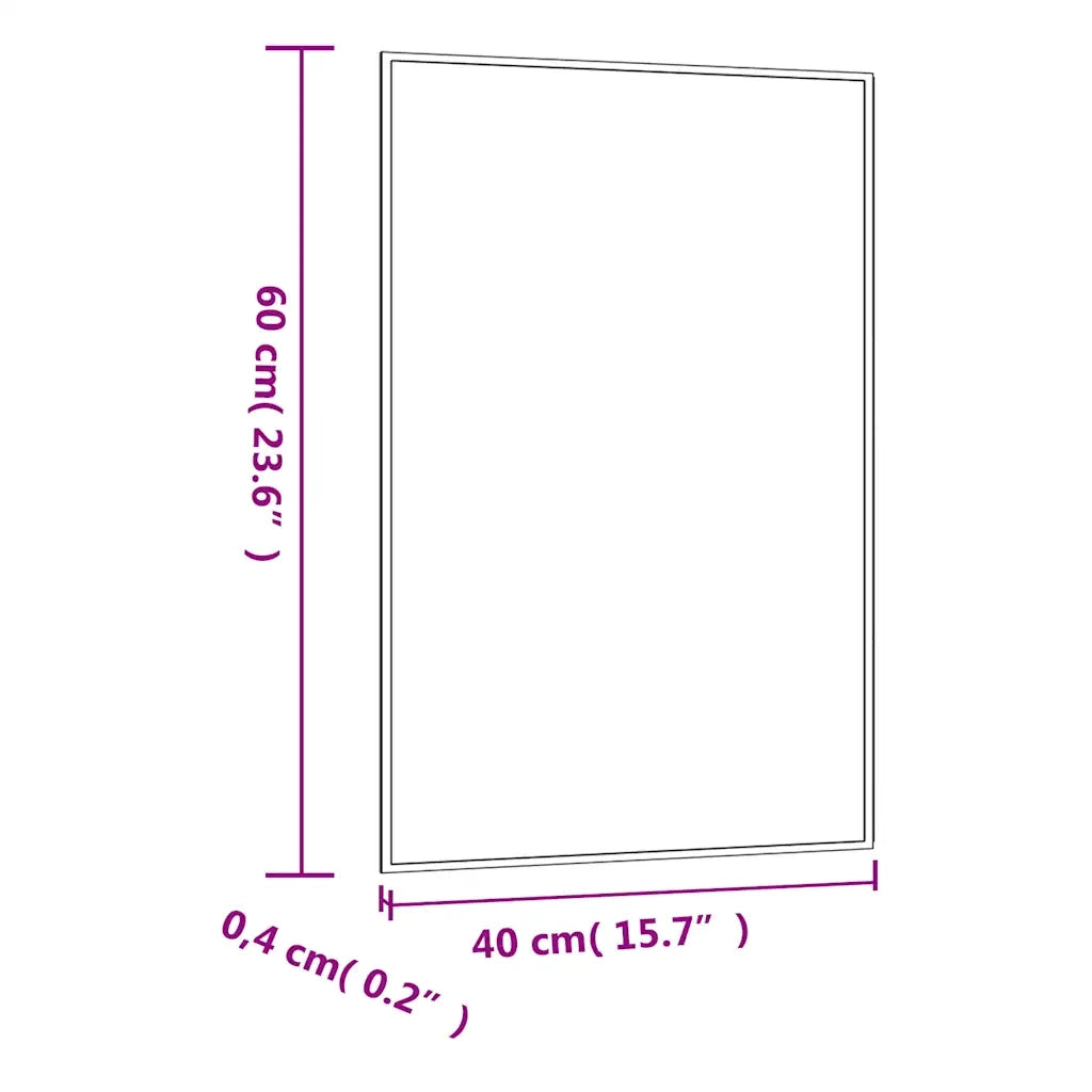 Specchio da Parete 40x60 cm Vetro Rettangolare 350446