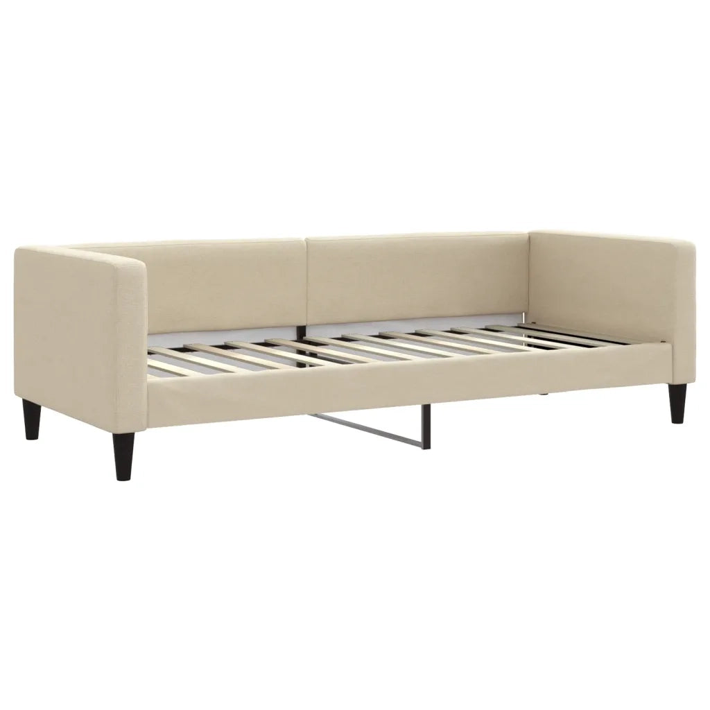 Divano letto | Sof¨¤ letto | Letto singolo con Materasso Crema 80x200 cm in Tessuto