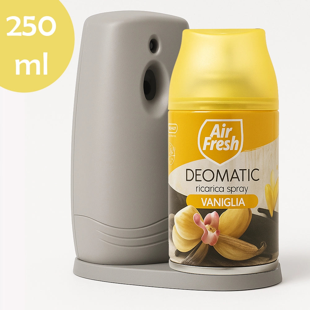 AIR FRESH Deomatic Set 6x250 ml Ricarica Spray Profumatore per Ambiente Vaniglia