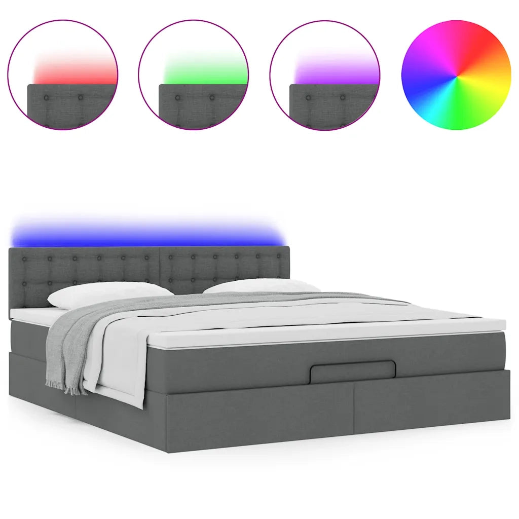 Struttura Letto Pouf con Materasso 160x200 cm in Tessuto 3312486