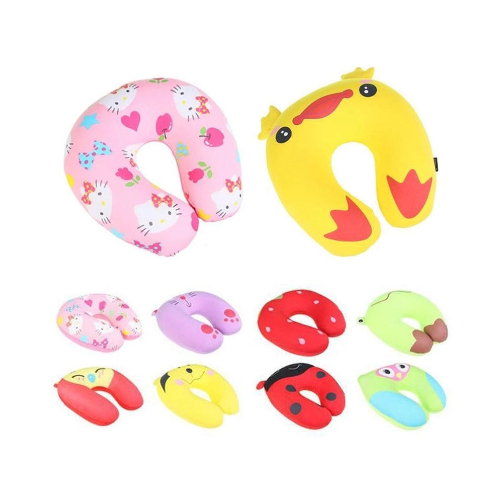 Trade Shop - Cuscino Da Viaggio Collare Per Il Collo Animali Colorati Lettura Relax Treno -