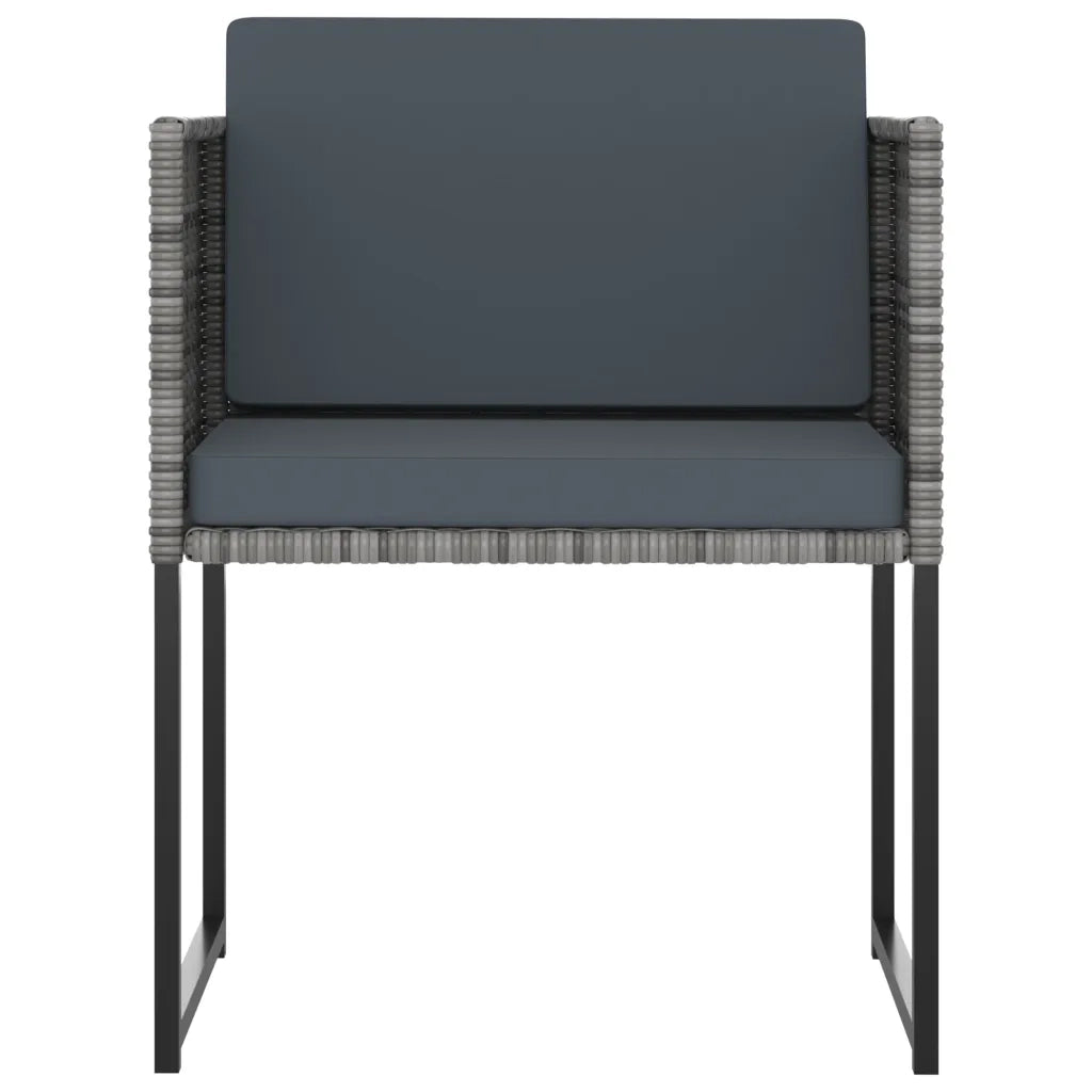 Set Pranzo da Giardino 9 pz con Cuscini in Polyrattan Grigio cod mxl 43658