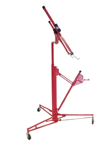 Sollevatore Per Pannelli Professionale Alzalastre Per Cartongesso Con Certificato CE Portata Di 68 Kg Regolabile In Altezza Pieghevole Alzapannelli XXL 140 - 350 cm Rosso