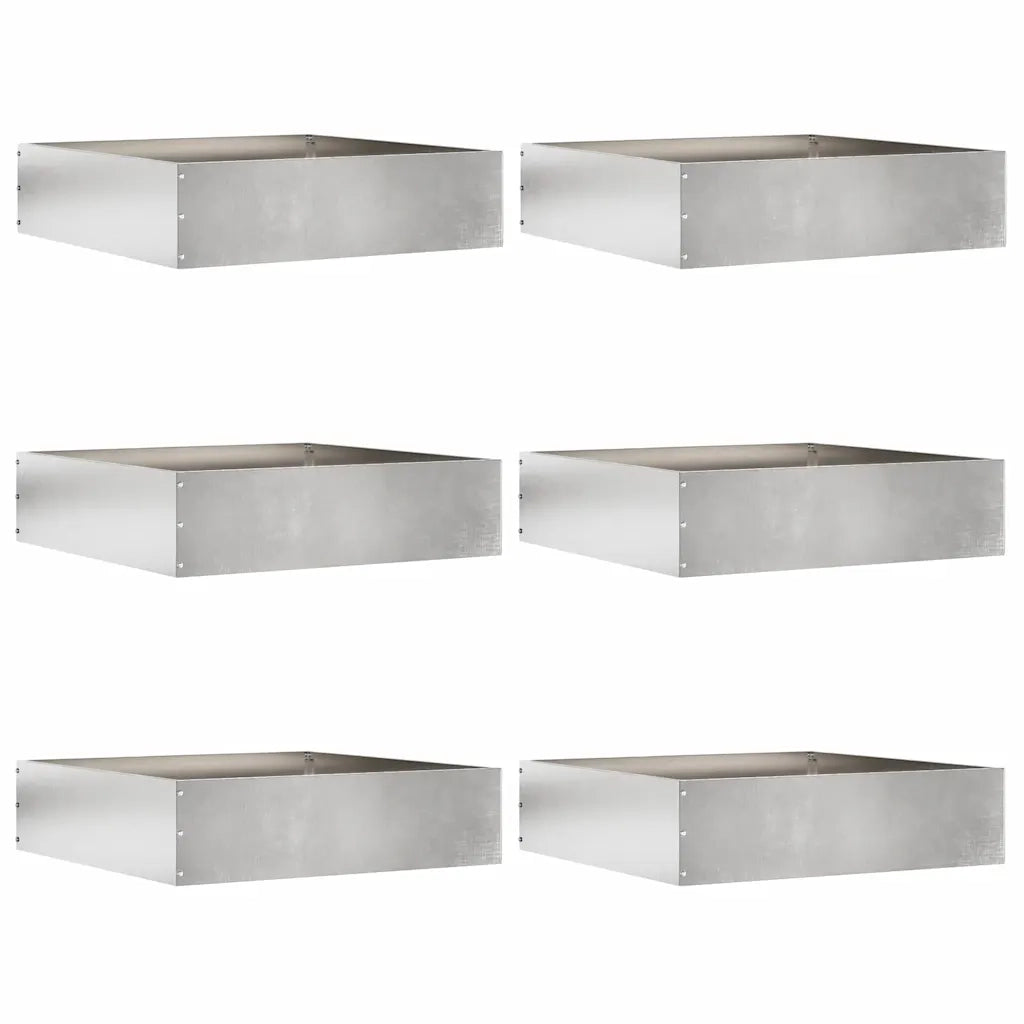 Bordura per Prato 6 pz 50 x 50 x 13 cm Acciaio Inox Argento 874725