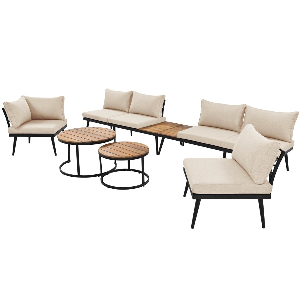 Set Salotto da Giardino 6 Pezzi con Divani, Poltrone e Tavolo ¨C MINIMAL ¨C Esterno, Acciaio