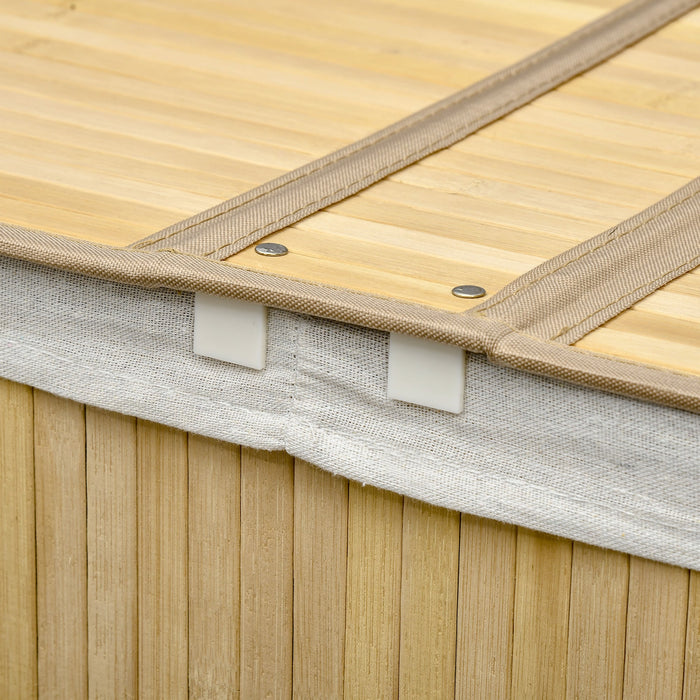 Cesto Portabiancheria a 2 Sezioni 62,5x37x60,5 cm Capacità 100L Sacca Interna Removibile