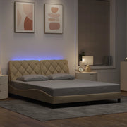 Giroletto con LED senza Materasso Crema 160x200 cm in Tessuto 3310683