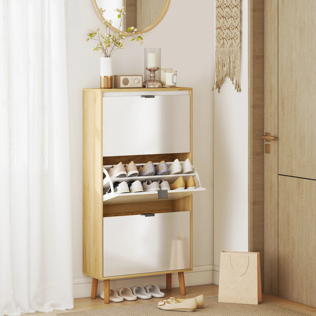 Scarpiera 3 cassetti ¨C zephmum ¨C bianco 60x24x127
