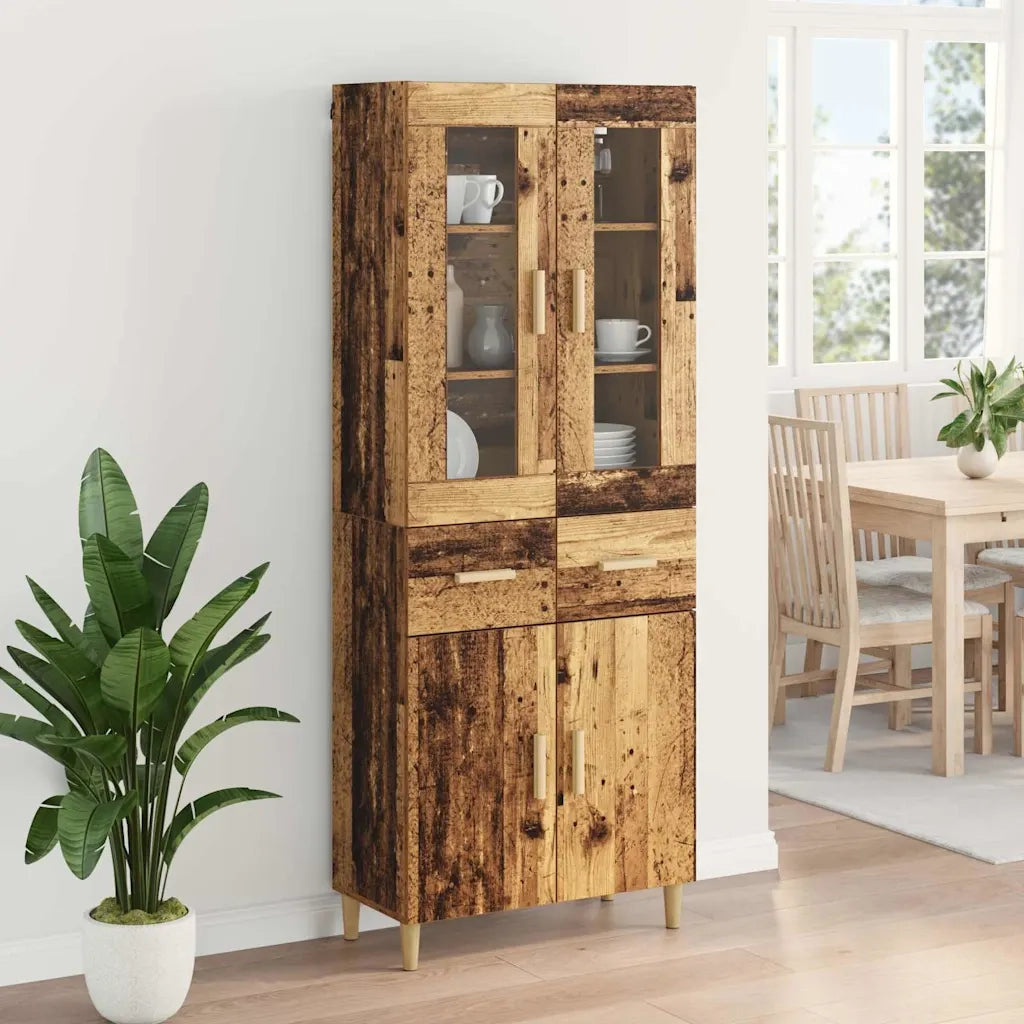Credenza | Madia | Buffet da pranzo | Armadio da pranzo Legno vecchio 69,5 x 34 x 180 cm Legno multistrato