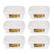 SET 6 CONTENITORI ERMETICI FRIGOBELLA RETTANGOLARI 0,50 LITRI
