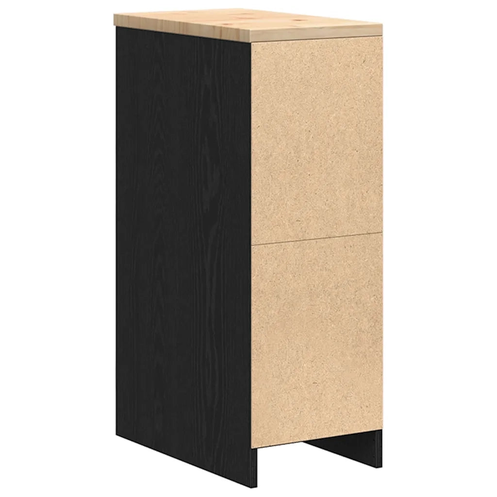Armadietto da Garage Nero 30x51x85 cm in Legno Massello di Pino CFW7708751
