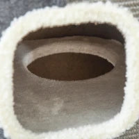 Albero Tiragraffi per Gatti a 3 Livelli in Legno e Tessuto Vellutato Sisal, 40 x 40 x 74 cm, Grigio