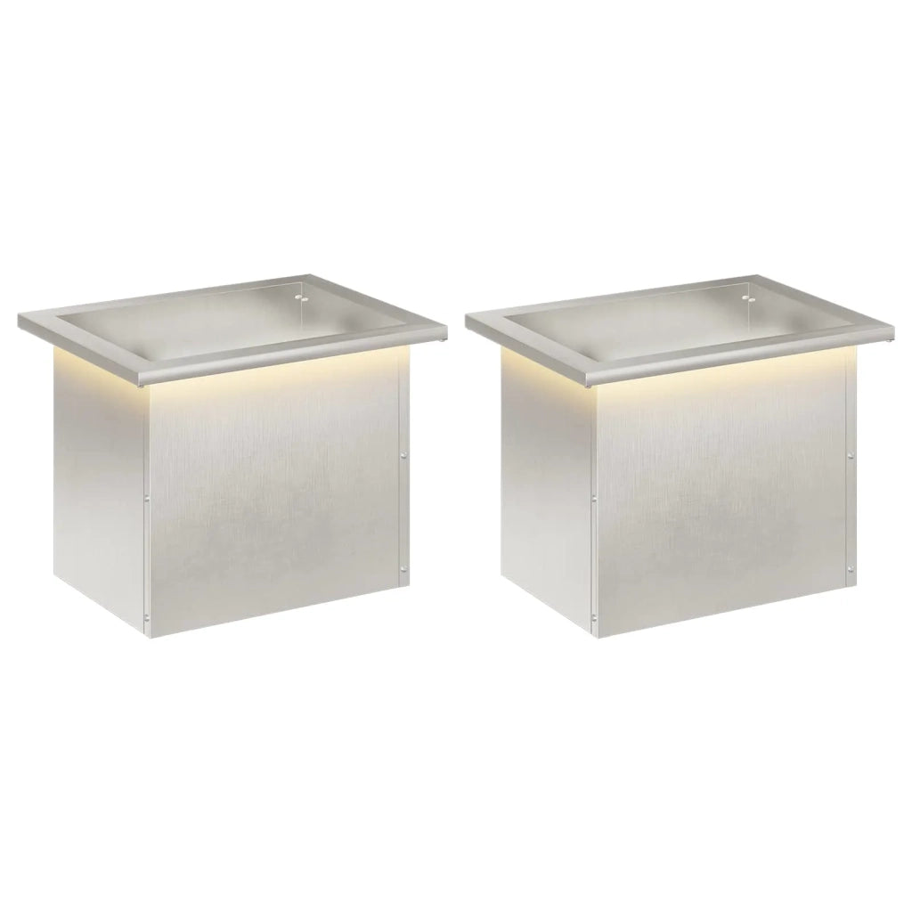 Fioriera da giardino con LED 2 pz Argento 30 x 40 x 30 cm 8008079