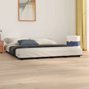 Giroletto-Struttura Letto Nero 200x200 cm in Legno Massello di Pino 637233