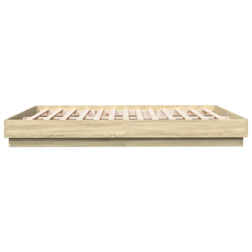 Giroletto con Luci LED-Struttura Letto Rovere Sonoma 200x200 cm
