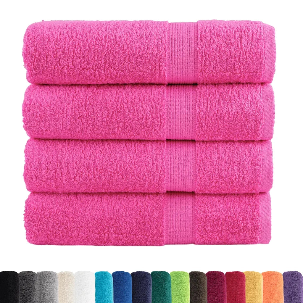 Asciugamani Premium SOLUND 4 pz | Teli per bagno Rosa 50x100 cm 600 g/m2