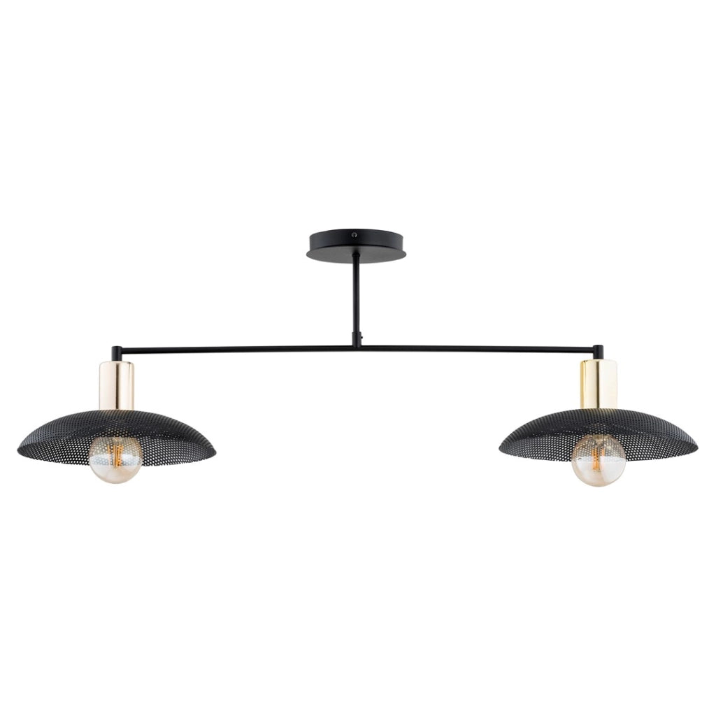 Plafoniera Emibig SPIRIT nera/oro doppia 2xE27 15W