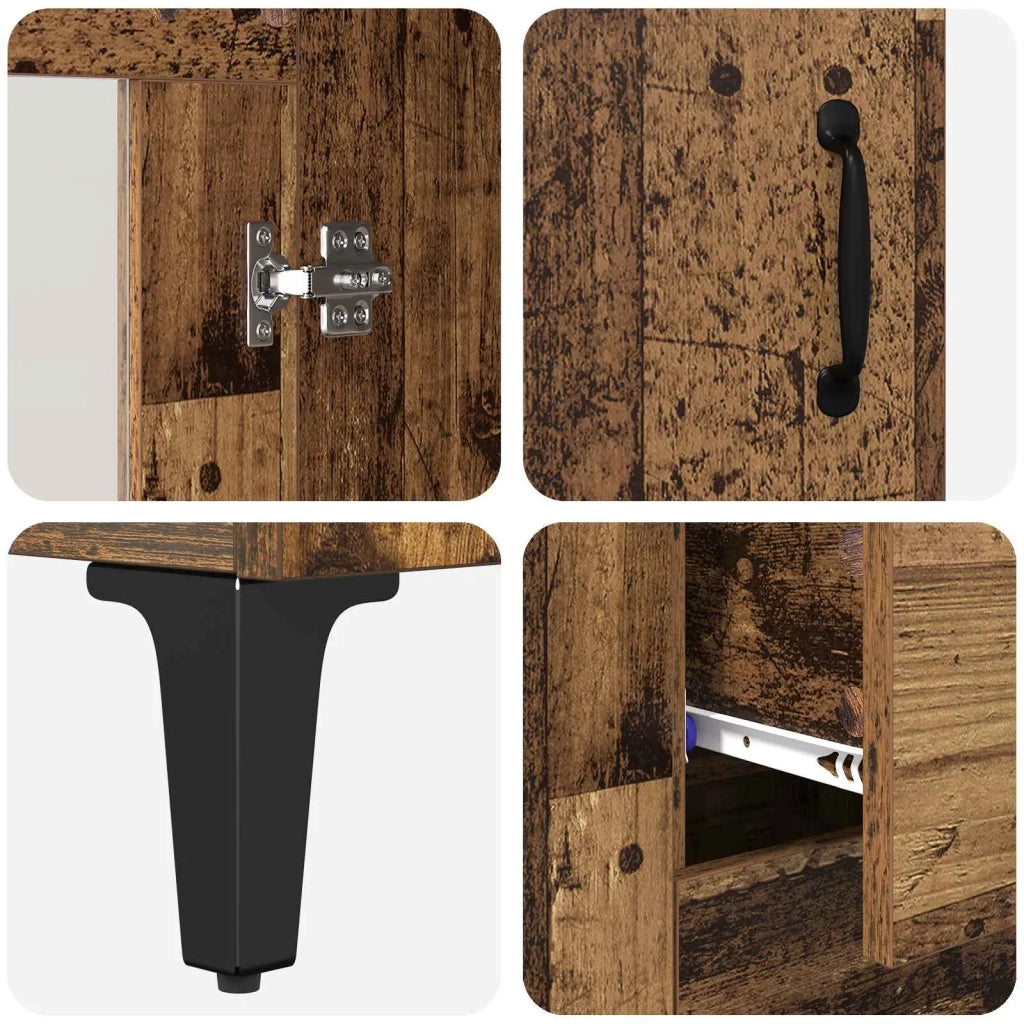 Credenza con cassetto Legno vecchio 69,5 x 34 x 90 cm