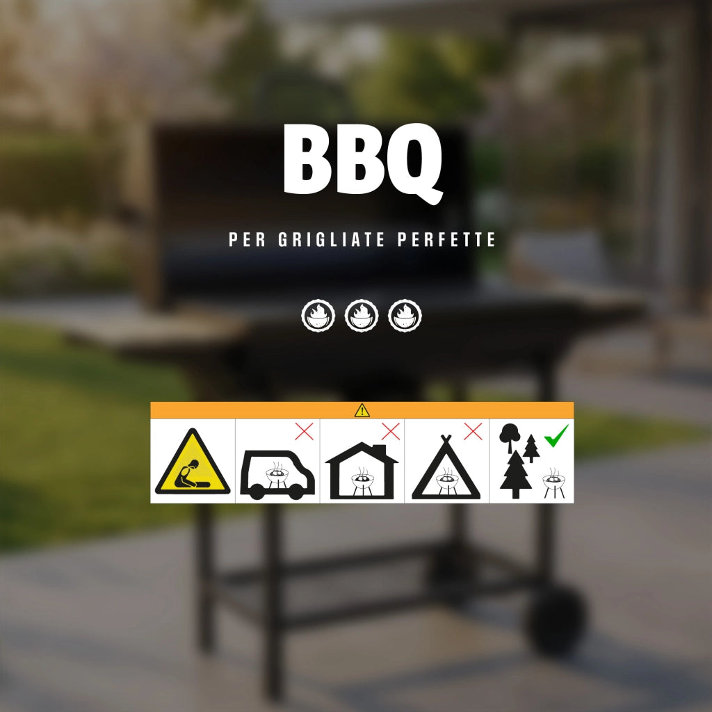 Barbecue a Carbone con Coperchio e Termometro, 2 Griglie in Acciaio Inox SS304 (Cottura + Mantenimento), Ripiani Laterali e Ventilazione Regolabile, BBQ da Giardino con Ruote