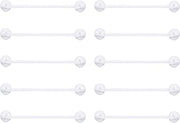 Tongpiercing in Kunststof Acryl Transparante 14G 12mm 14mm 16mm 18mm.