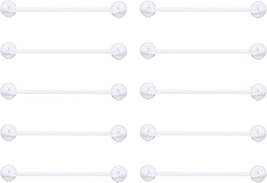 Tongpiercing in Kunststof Acryl Transparante 14G 12mm 14mm 16mm 18mm.