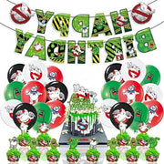 Decorazione di compleanno Ghostbusters per bambini con palloncini e bandiera di compleanno Happy Birthday per festa Halloween