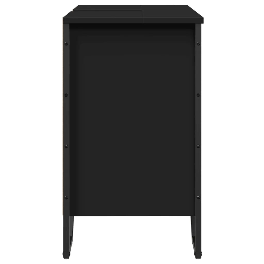Mobile Lavabo Bagno-Armadietto da bagno Nero 60x35x60 cm in Truciolato