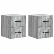 Mobiletto da notte a muro 2 pcs Grigio Sonoma 34,5 x 33 x 40 cm