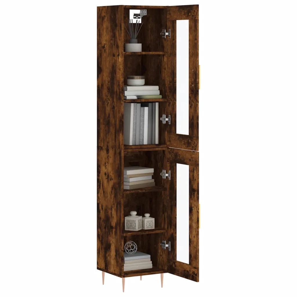 Credenza | Madia | Buffet da pranzo | Armadio da pranzo Rovere Fumo 34,5x34x180 cm in Legno Multistrato