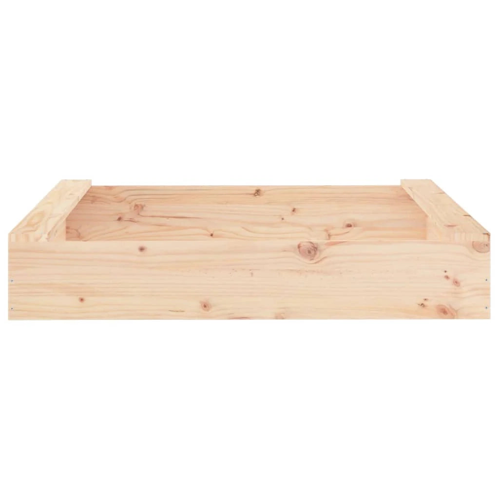 Sabbiera per bambini area giochi da giardino esterna con posti a sedere quadrati legno massello di pino marrone 02_0041518