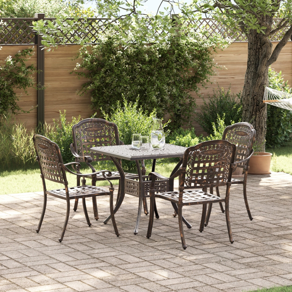Set Bistro da Giardino in 5 Pezzi in Alluminio pressofuso