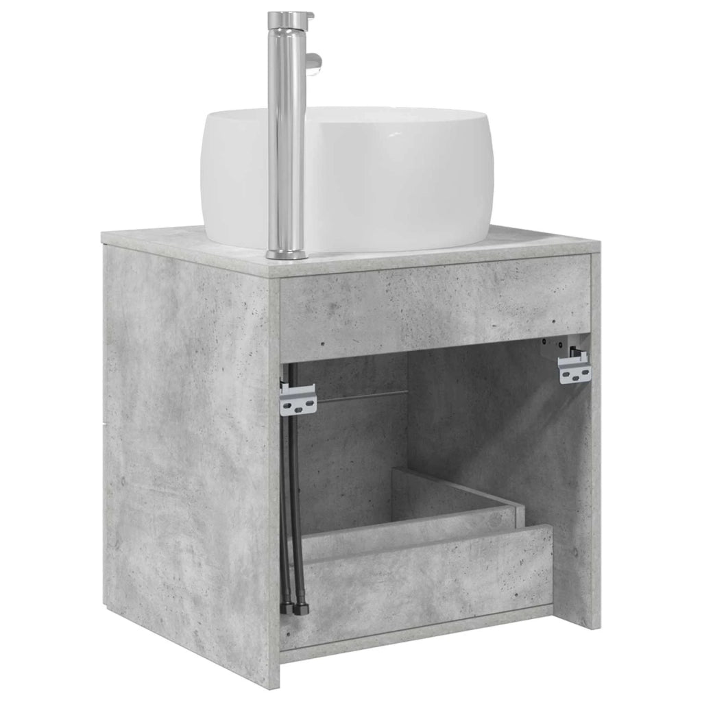 Mobile Lavabo da Parete Grigio Cemento 49,5 x 44,5 x 66 cm 890313