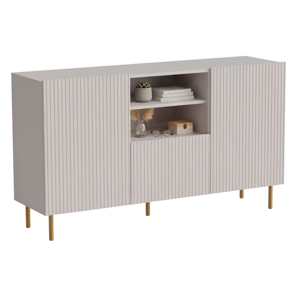 Madia Stornara, Credenza 4 Ripiani, 150x42x82h cm Beige