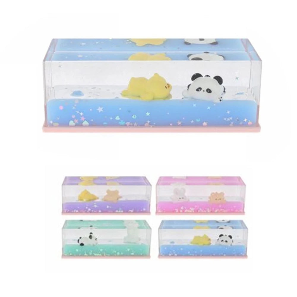 Trade Shop - Decorazione Trasparente A Forma Rettangolare Con Figurine Liquido Ornamenti Regalo 73798 -