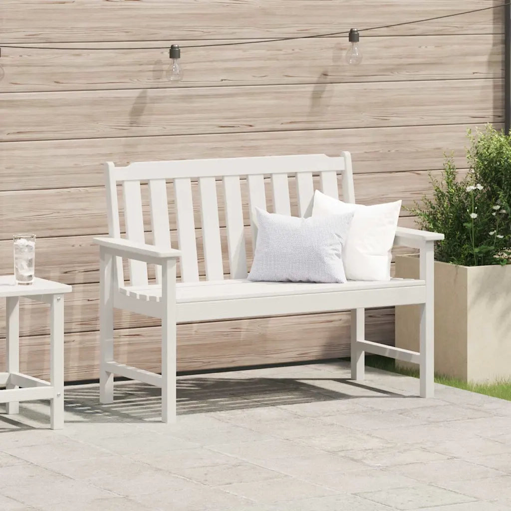 Panchina da Giardino | Panca da Giardino Bianco 120 x 59 x 88 cm HDPE