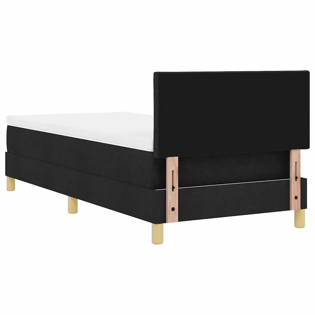 Letto a molle con cuscino con testiera Nero 90 x 200 cm Tessuto 3338967