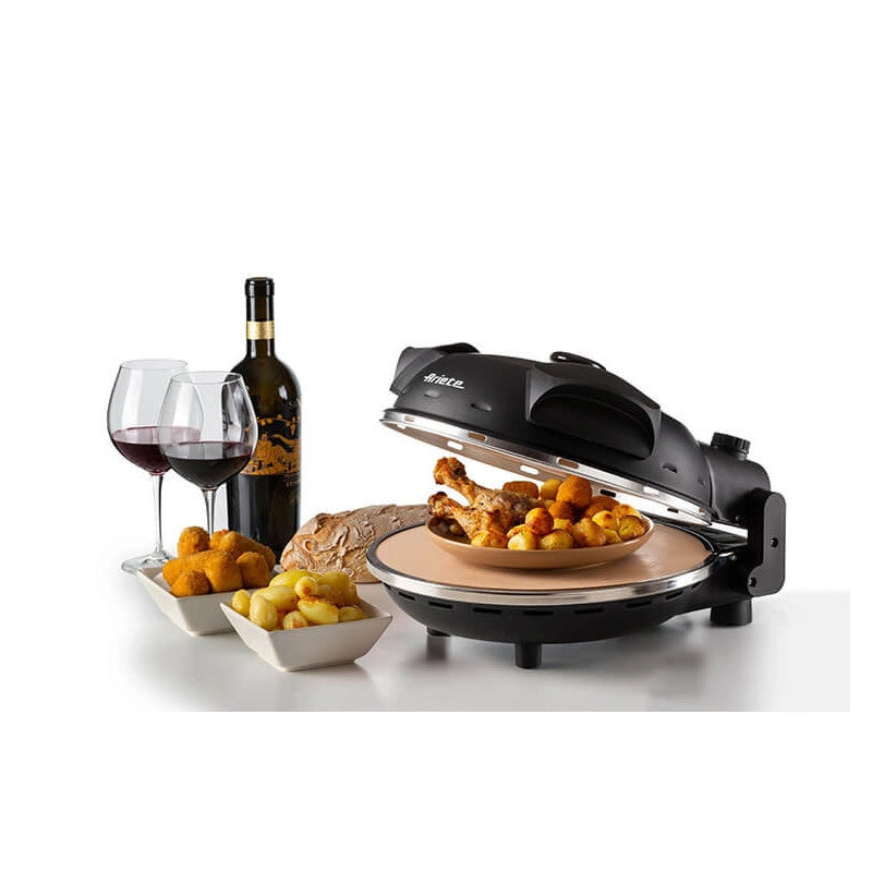 Forno Pizza - 4 Minuti - Piastra in Pietra Refrattaria - 1200W - Bianco