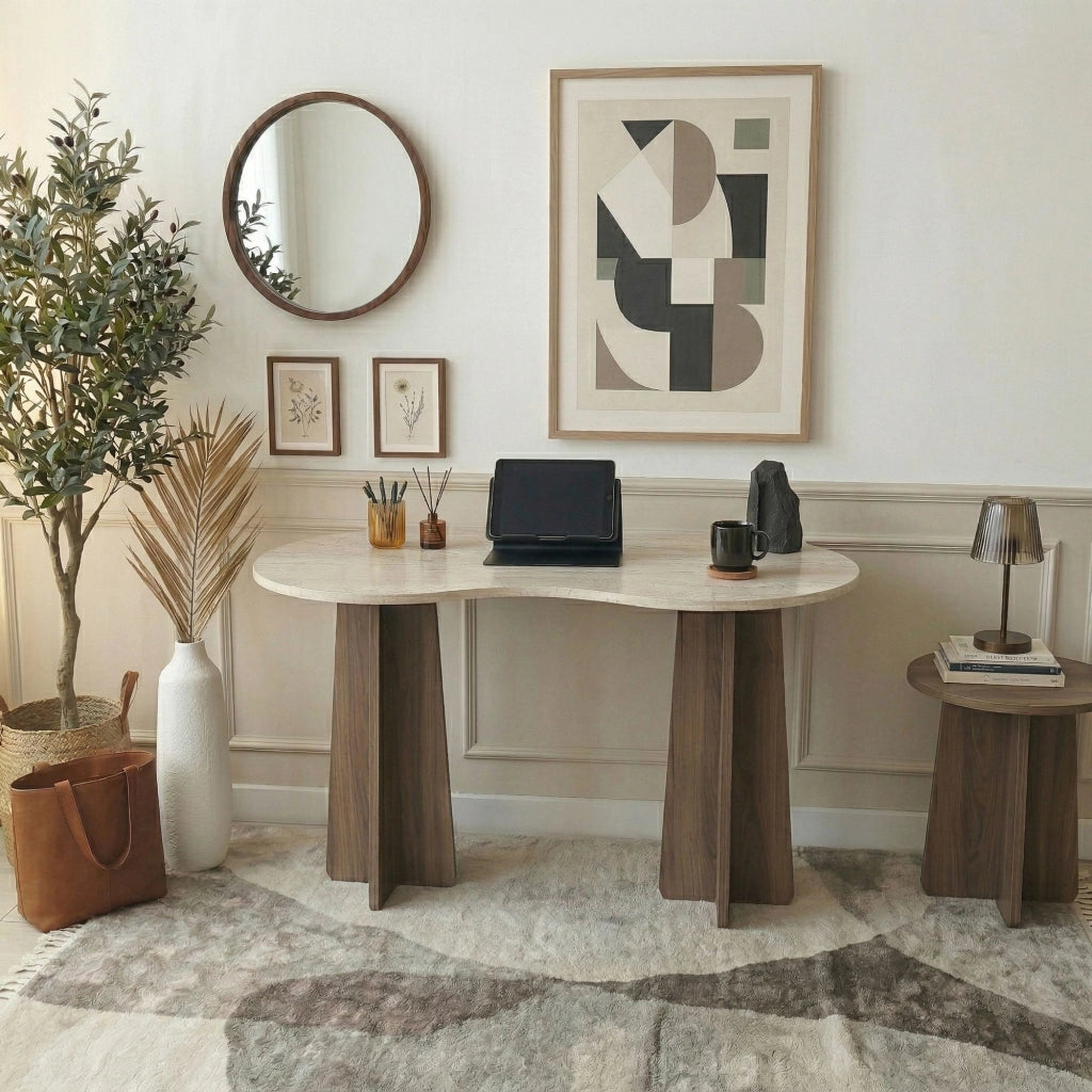 Scrivania in legno "Infini" - 120 x 60 x 75 cm - Travertino