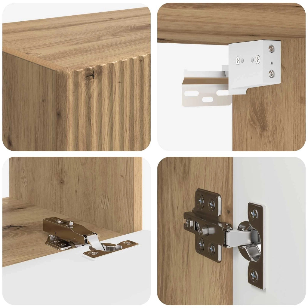 Set di Mobiletto da TV a Parete 4 pcs Rovere artigianale 3408915