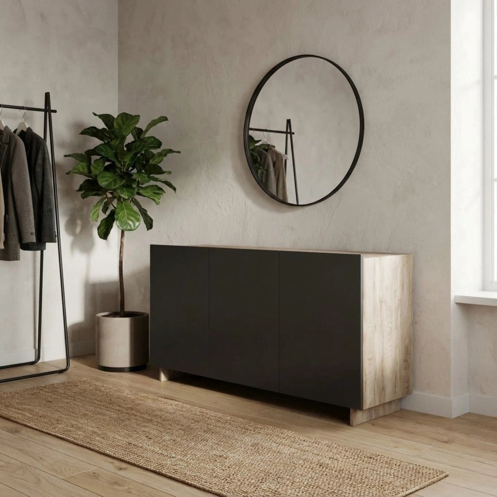 Madia Moderna 3 ante in Legno Composito cm 150x40x76 - ABEL