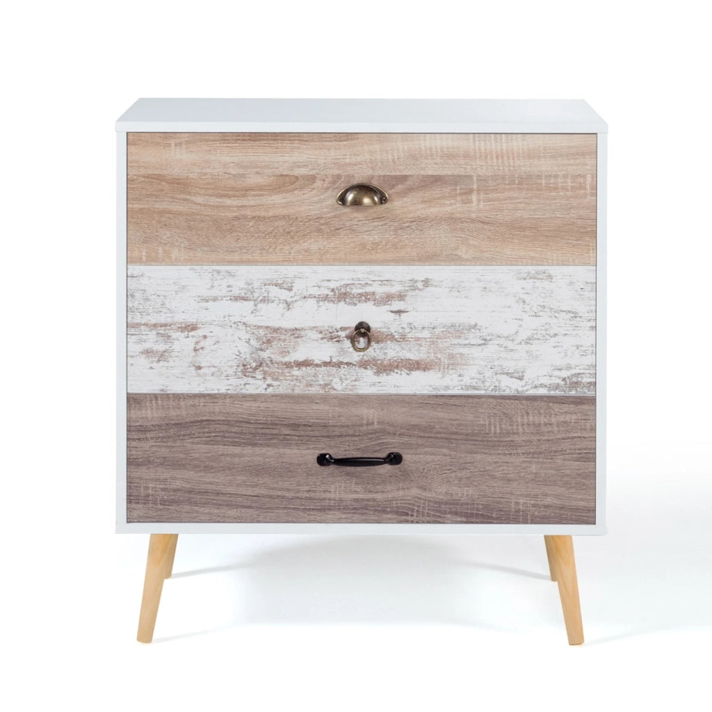 IDMarket - Cassettiera a 3 cassetti scandinavo BAHIA