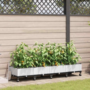 Vaso da Giardino con Irrigazione e Ruote 4 pz Bianco PP 3423147