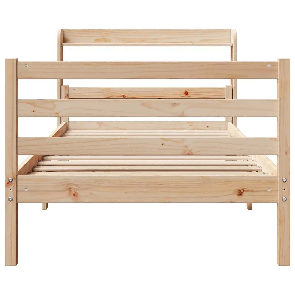 Giroletto con Testiera 100x200 cm Legno Massello di Pino