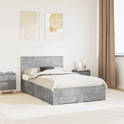 Struttura del letto con testiera Grigio cemento 120 x 200 cm