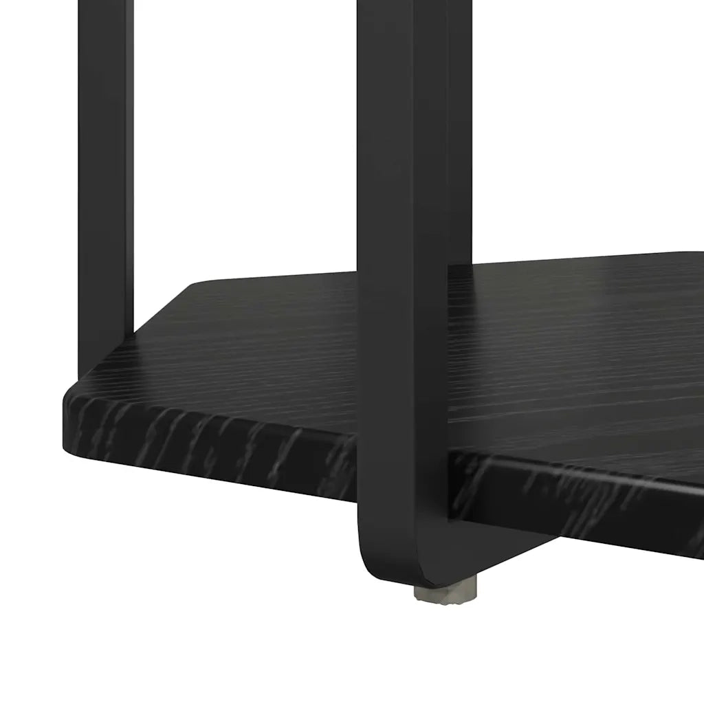 Set tavolini con lo scaffale 2 pz | Tavolo laterale Rovere Nero