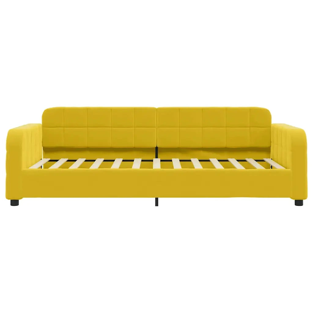 Divano Letto con Materasso Giallo 100x200 cm in Velluto 3196917