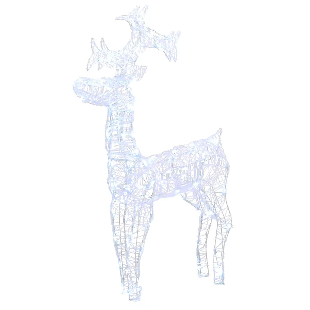 Renne e Slitta Decorazione Natale 90 LED 60x16x100 cm Acrilico cod mxl 35958