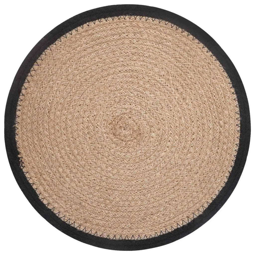 Sottobicchieri in juta 4 pcs Naturale e Nero Ø 30 cm 42012314